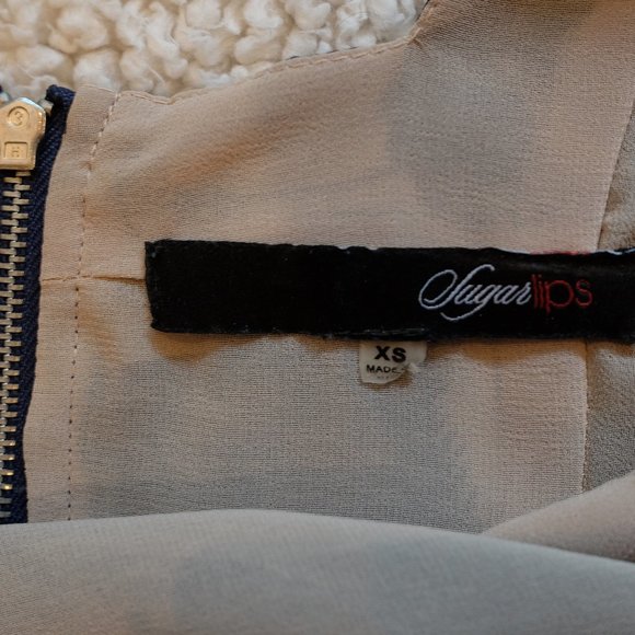 Sugar Lips Dress with Navy Top & Bird Print - Picture 3 of 3